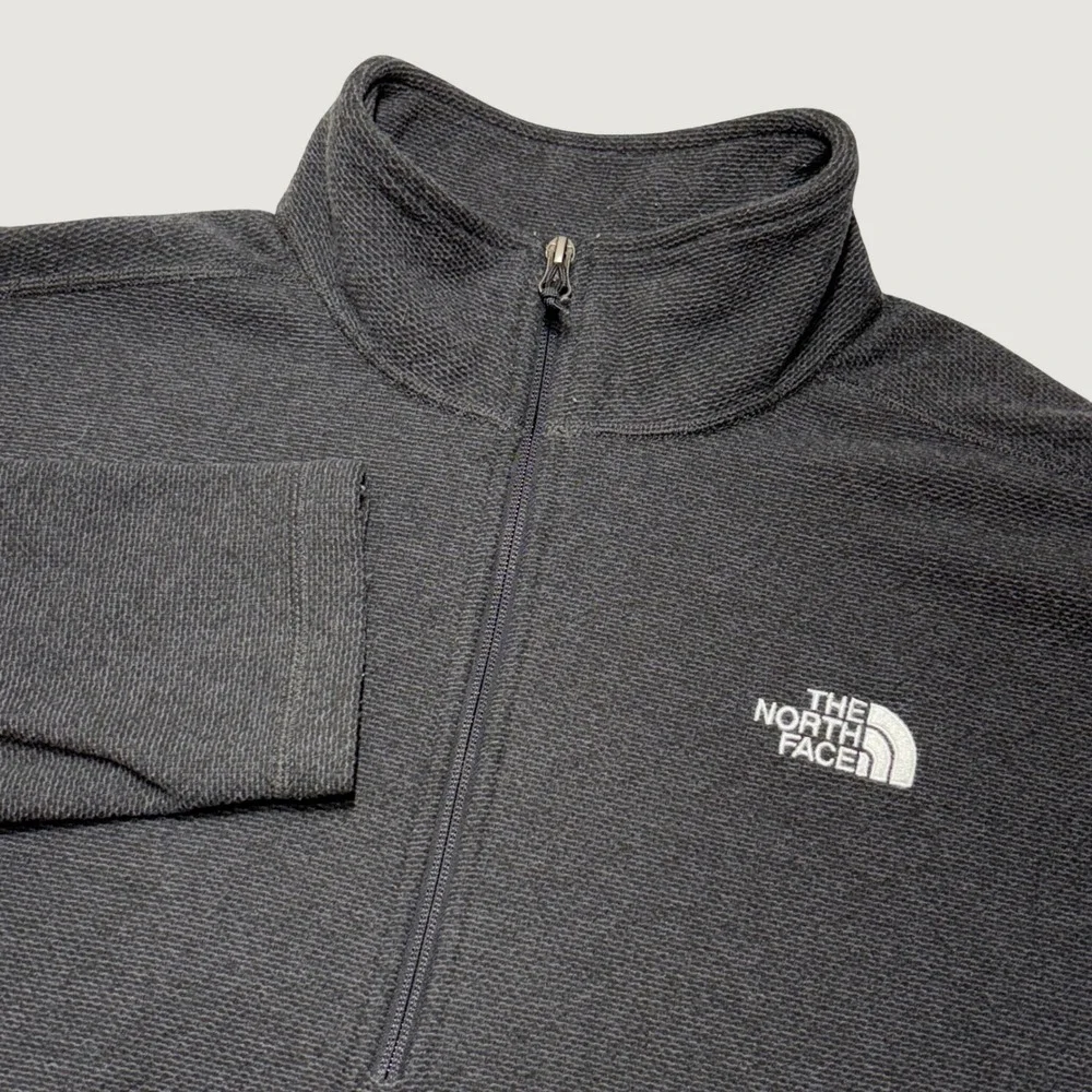 The North Face Pullover Mens Large Gray 1/4 Zip Textured Fleece NF0A3YR10C5